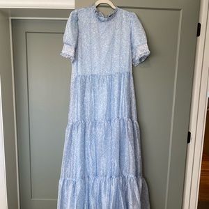 Tiered blue floral dress by Sister Jane. XL